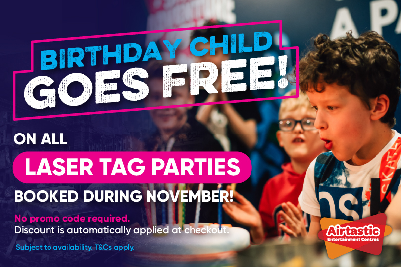 Birthday Child Goes Free Laser Parties 810x540px