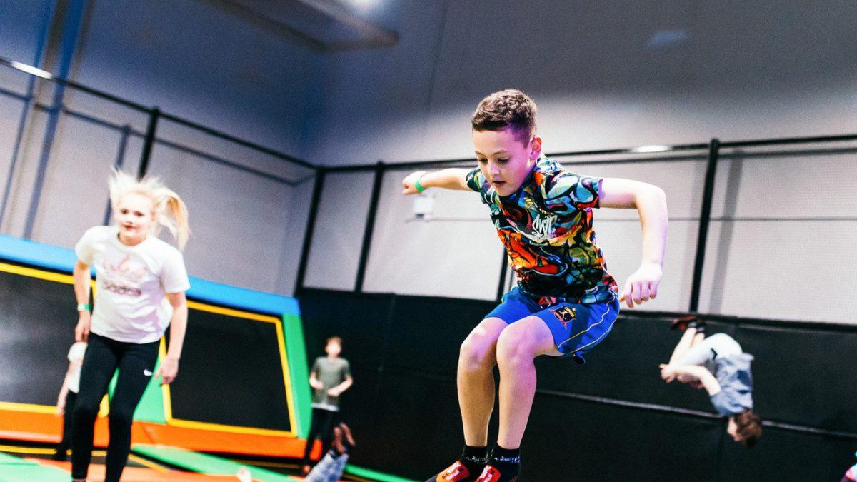 Child jumping at the trampoline park in Airtastic Craigavon